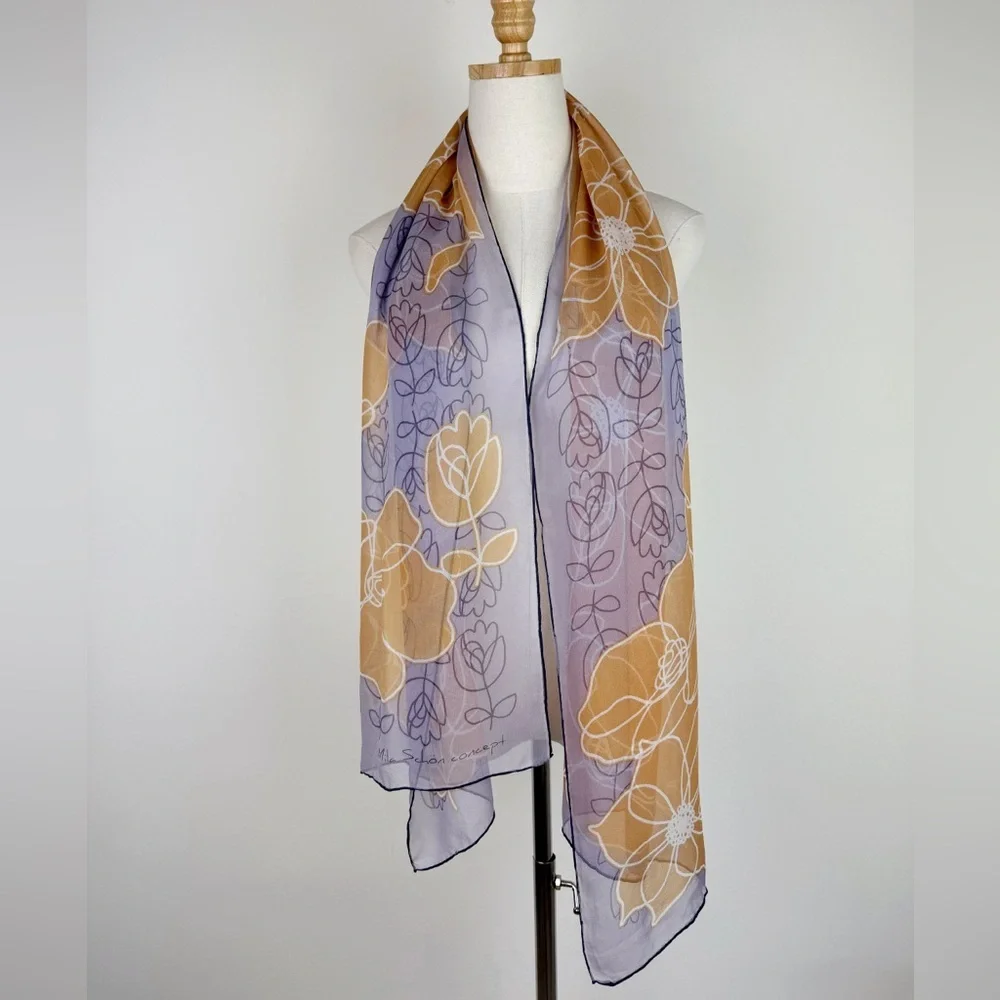 Mila Schon Concept Vintage Silk Floral Scarf
